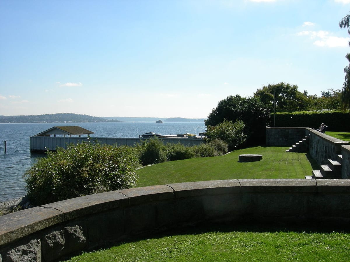 A view of Lake Washington from Seattle's Denny Blaine park.