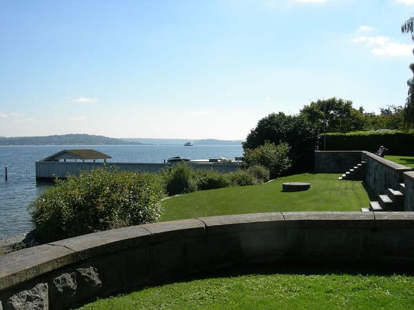 A view of Lake Washington from Seattle's Denny Blaine park.
